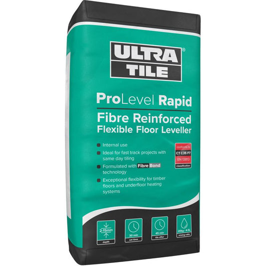 INSTARMAC UTF PROLEVEL RAPID REINFORCED FLEXIBLE FLOOR LEVELLER GREEN BAG 20kg UTF PLEVEL RAPI