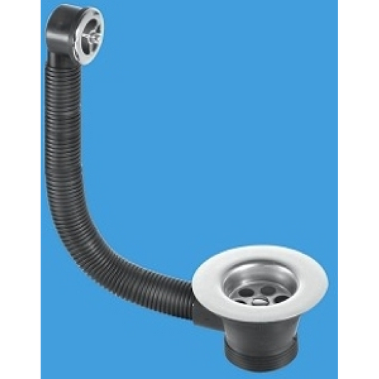 MCALPINE FBW2P BATH COMBINED WASTE & OVERFLOW 1.1/2" STAINLESS STEEL 61020938