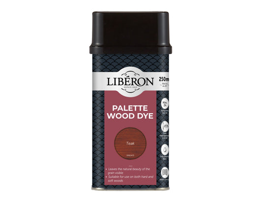 LIBERON WATER BASED PALETTE WOOD DYE 250ml TEAK LIBWDPT250N