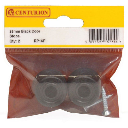CENTURION RP16P SMALL 28mm BLACK DOOR STOP PACK
