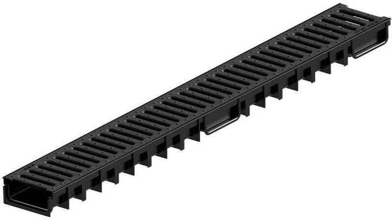 ACO EASYLINE H50 BLACK DRAINAGE CHANNEL BLACK PLASTIC GRATING 1000mm A15 330004