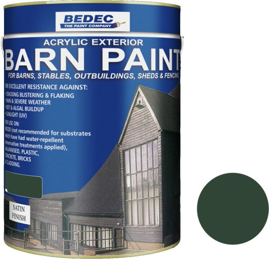 BEDEC SATIN BARN PAINT 5l DARK GREEN BEDE2AV0095/46