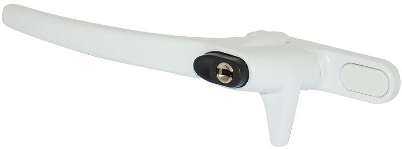 ERA COCKSPUR WINDOW HANDLE 21mm LH LOCKING WHT WHCSWH21LLBW