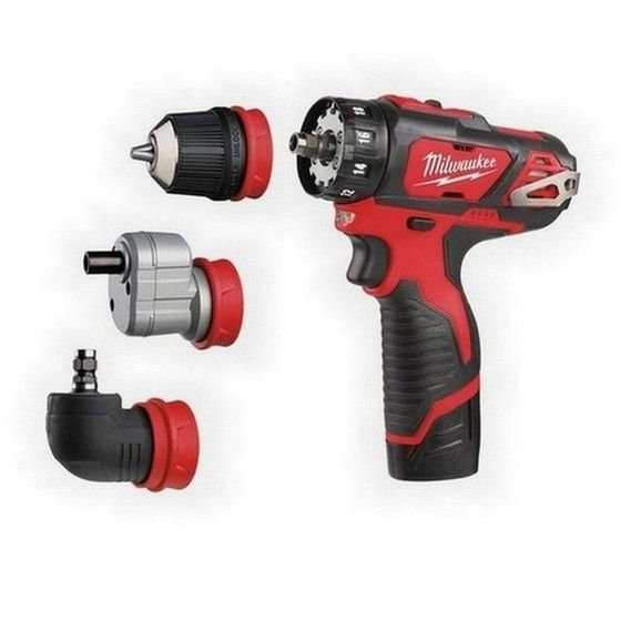 MILWAUKEE M12BDDXKIT-202C 12V MULTI HEAD DRILL DRIVER 2X 2.0AH LI-ION BATTERIES