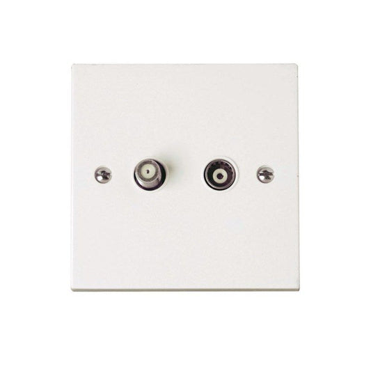 CLICK PRW170 SOCKET SATELLITE & COAX WHITE