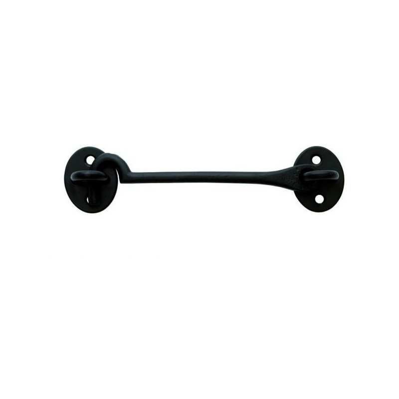 CARLISLE BRASS BLACK CAST CABIN HOOK 150mm ICH150BLK/RP
