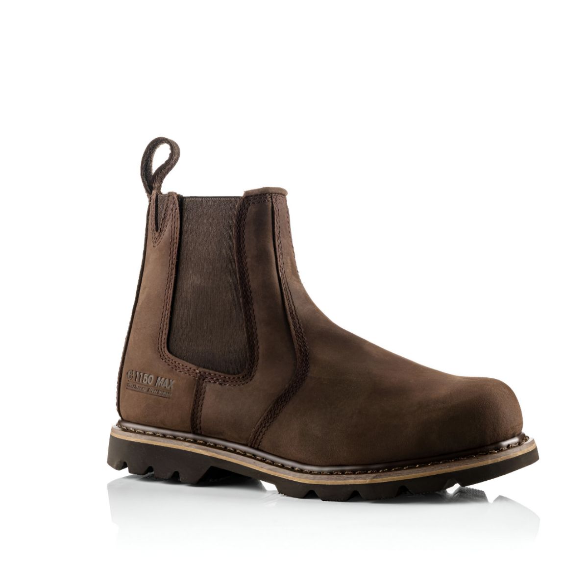 BUCKBOOTZ B1150 SAFETY DEALER BOOTS BROWN SIZE 11