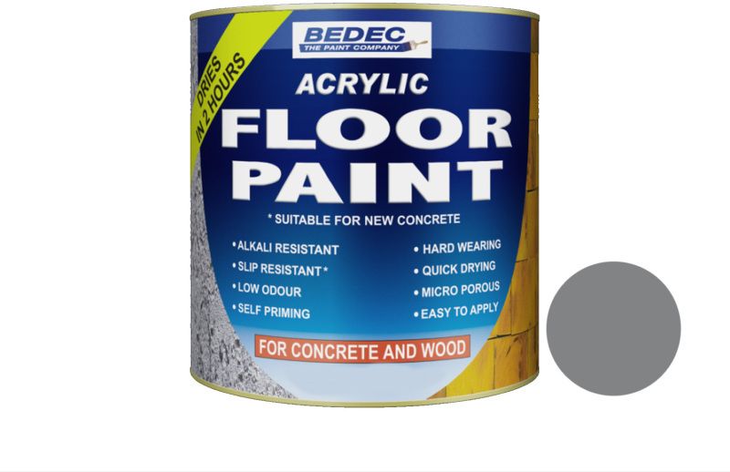 BEDEC ACRYLIC FLOOR PAINT 1l BATTLESHIP GREY BEDE2FFR001/38