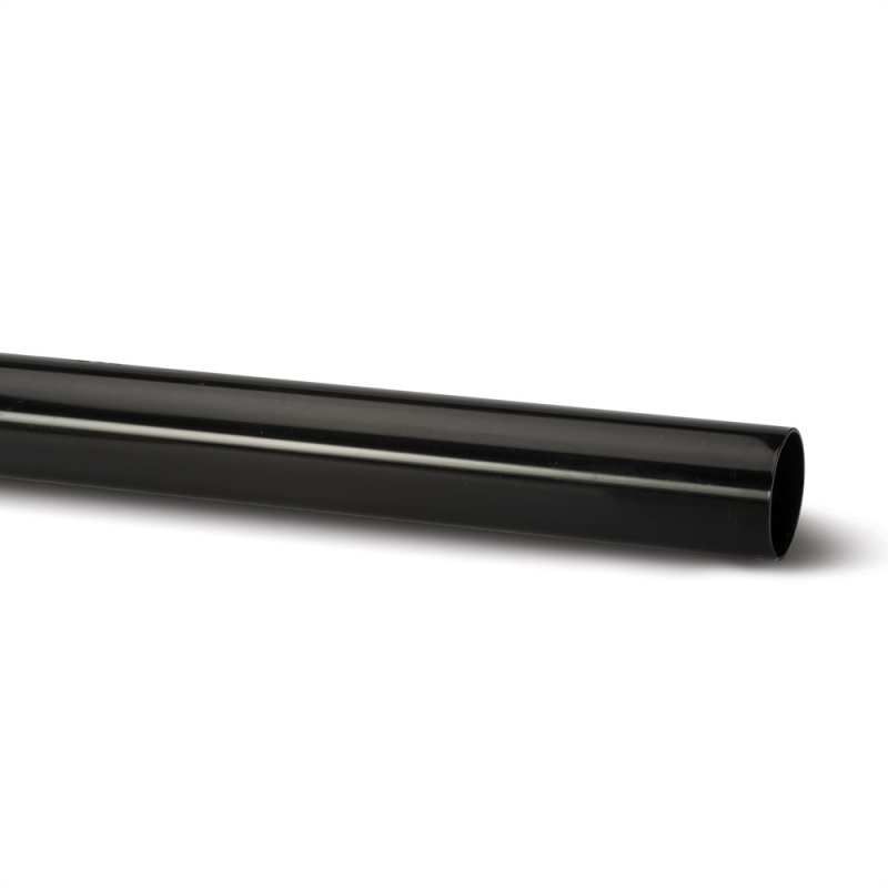 POLYPIPE RAINWATER ROUND DOWNPIPE 68mm x 5.5m RR124B BLACK