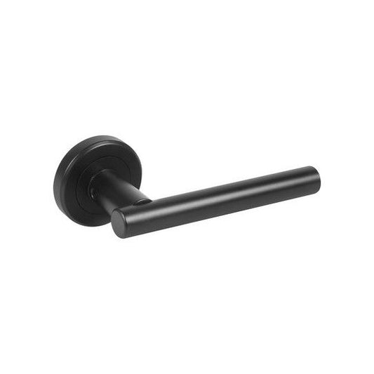 SERROZZETTA PHILADELPHIA LEVER HANDLES ROUND ROSE BOXED MATT BLACK ZIN3121MB