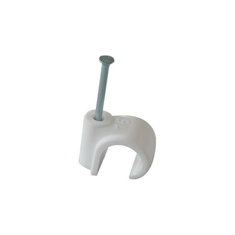 FM MASONRY NAIL PIPE CLIP 28mm WHITE M103
