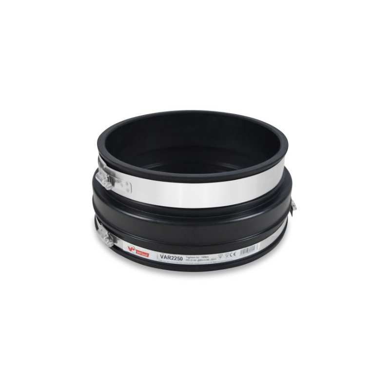 VIP VAR2250 BAND SEAL ADAPTOR COUPLING TWIN WALL PLASTIC TO CLAY 240 - 250mm TO 260 - 285mm