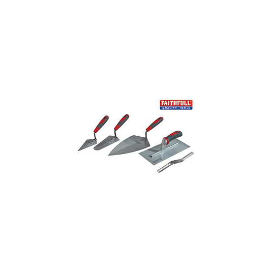FAITHFULL FAISGTSET5 SOFT GRIP TROWEL SET (5 PIECE)