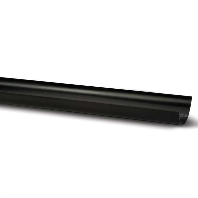 POLYPIPE RAINWATER HALF ROUND GUTTER 112mm x 2m RR100B BLACK