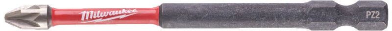 MILWAUKEE 4932472054 SHOCKWAVE POZIDRIVE SCREWDRIVER BITS Pz2 X 90mm (PACK 1)