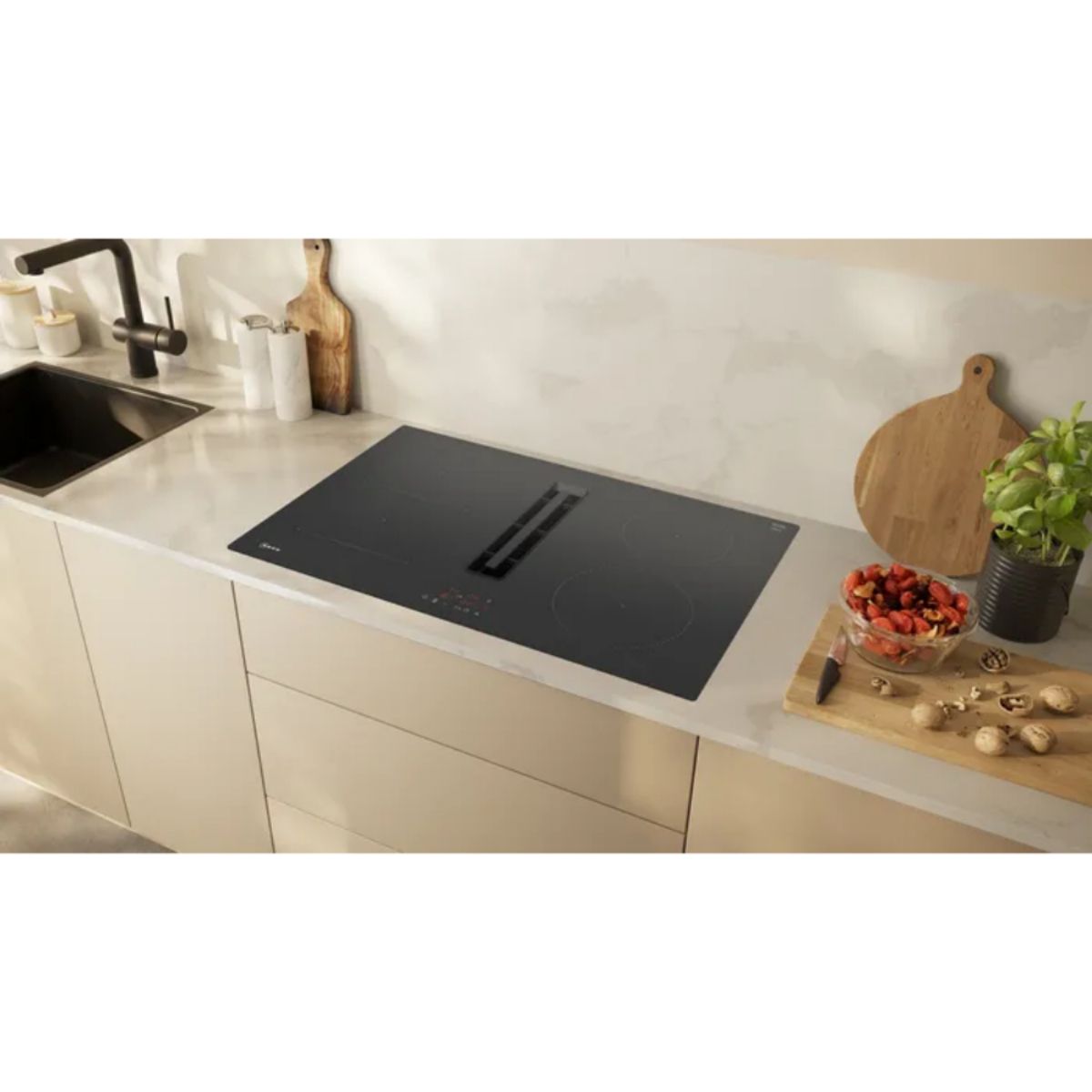 NEFF V58NBS1L0 N50 VENTING HOB BLACK GLASS