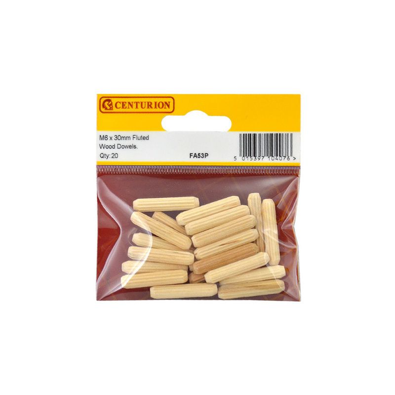 CENTURION FA53P WOODEN DOWEL M6 x 30mm PACK