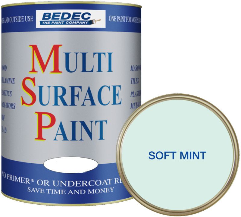 BEDEC SOFT SATIN MULTI SURFACE PAINT 750ml SOFT MINT BEDE2KB1192/29