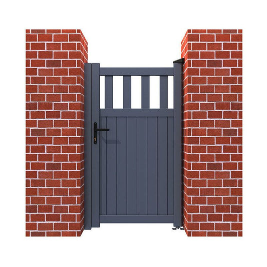 PEDESTRIAN GATE PARTIAL PRIVACY 1100 x 1200mm VERTICAL INFILL ANTHRACITE GREY RMG014PG-28