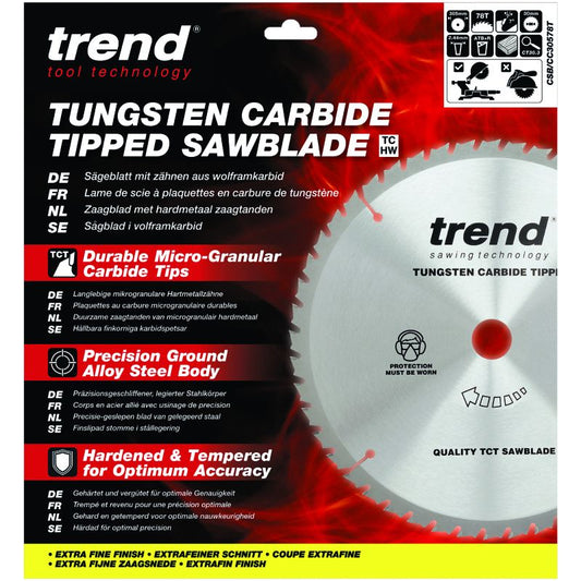 TREND CSB/CC30578T MITRE SAW CROSSCUTTING TCT CIRCULAR SAW BLADE 78TX30X305MM