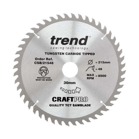 TREND CSB/21548 CRAFT SAW BLADE 215MM X 48T X 30MM
