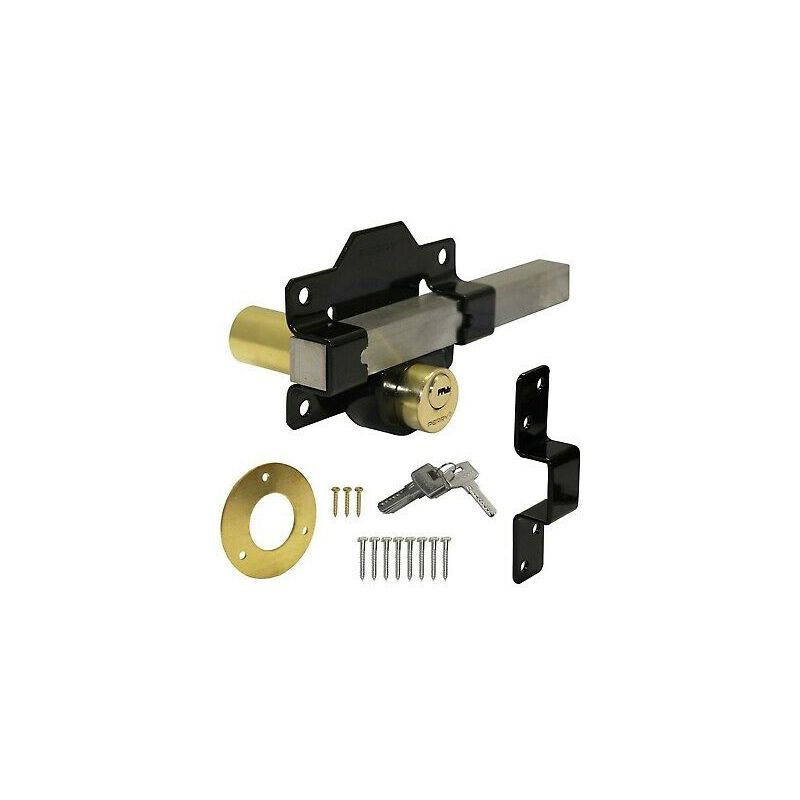 A PERRY DOUBLE LOCKING LONG THROW LOCK GATE BLACK 11270050BK