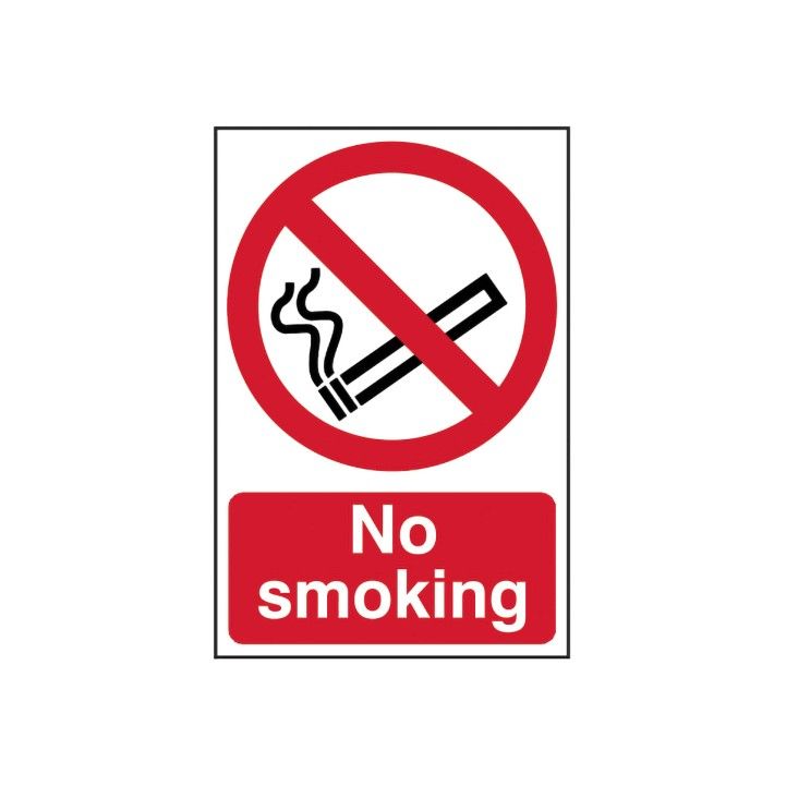 PVC SELF ADH SIGN 200mm WIDE x 300mm NO SMOKING 0550