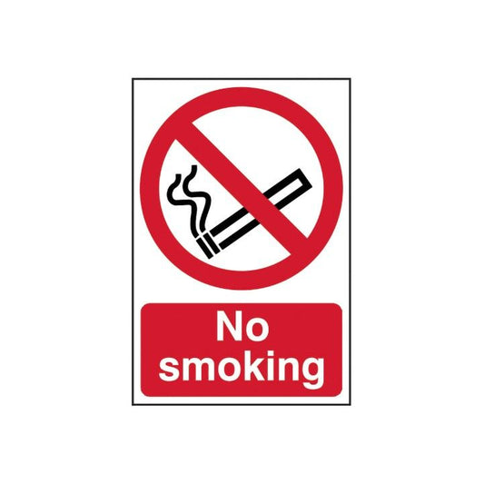 PVC SELF ADH SIGN 200mm WIDE x 300mm NO SMOKING 0550