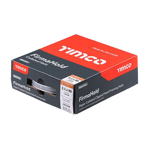 TIMCO FIRMAHOLD GALV RING SHANK COLLATED NAILS 3.1 x 90mm (NO GAS) (PACK 2200) CPLT90P