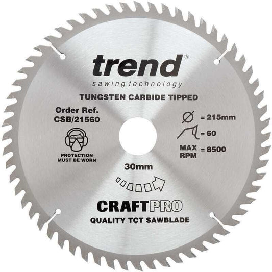 TREND CSB/21560 CRAFT SAW BLADE 215MM X 60T X 30MM