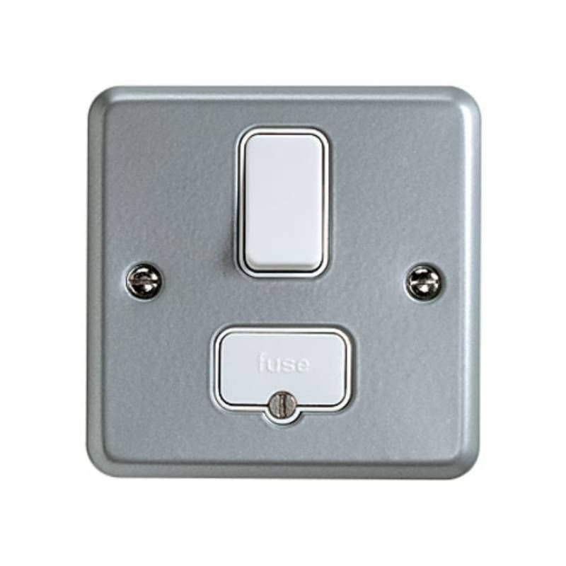 WEW DOUBLE POLE METAL CLAD SWITCHED FUSED SPUR 13a ALUMINIUM K942ALM