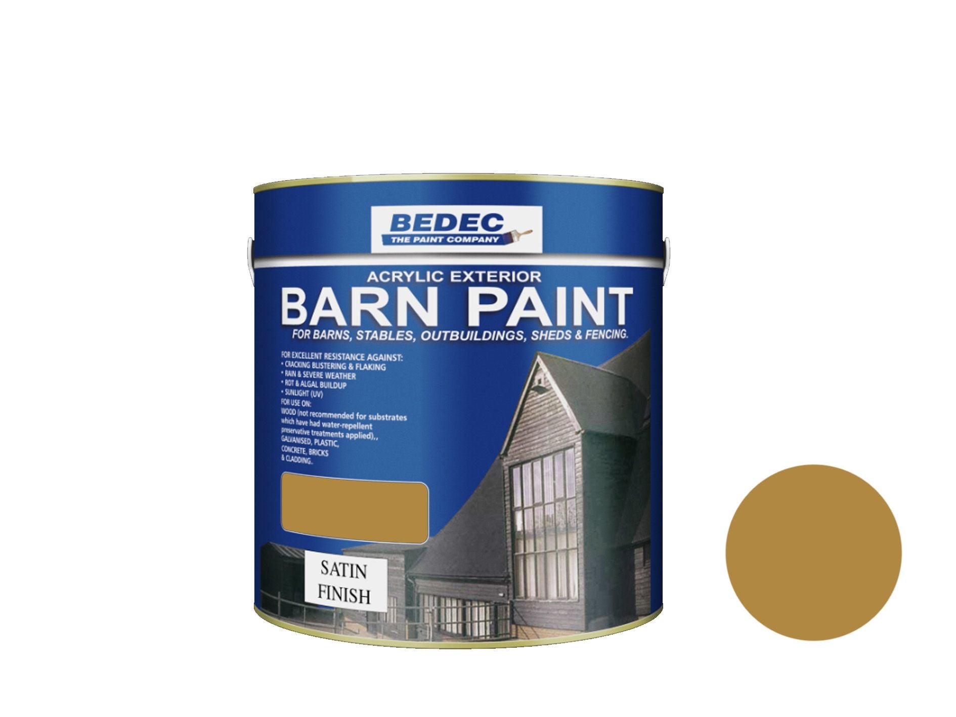 BEDEC SATIN BARN PAINT 2.5l SOLID PINE BEDE2AV1873/40