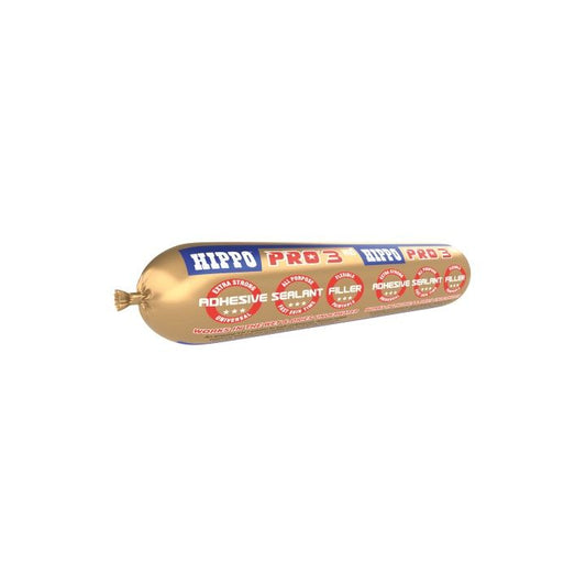 HIPPO PRO3 3-IN-1 ADHESIVE SEALANT FILLER 400ml SAUSAGE WHITE H18551