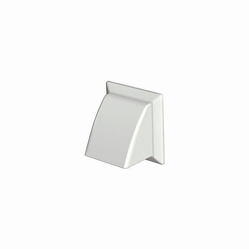 POLYPIPE DOMUS 55902W P/P ROUND SPIGOT COWLED WALL OUTLET WITH DAMPER 125mm WHITE