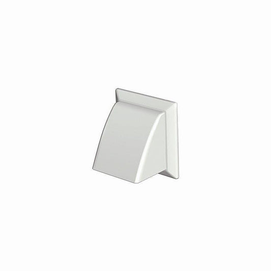 POLYPIPE DOMUS 55902W P/P ROUND SPIGOT COWLED WALL OUTLET WITH DAMPER 125mm WHITE
