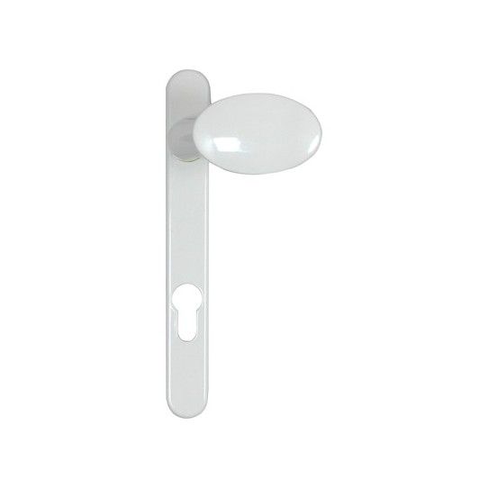 F&F WINDSOR SPRUNG L/P INLINE DOOR HANDLE WHITE 1B050