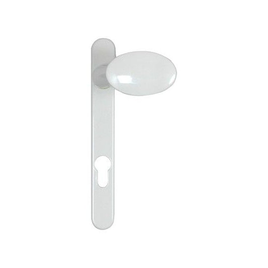 F&F WINDSOR SPRUNG L/P INLINE DOOR HANDLE WHITE 1B050