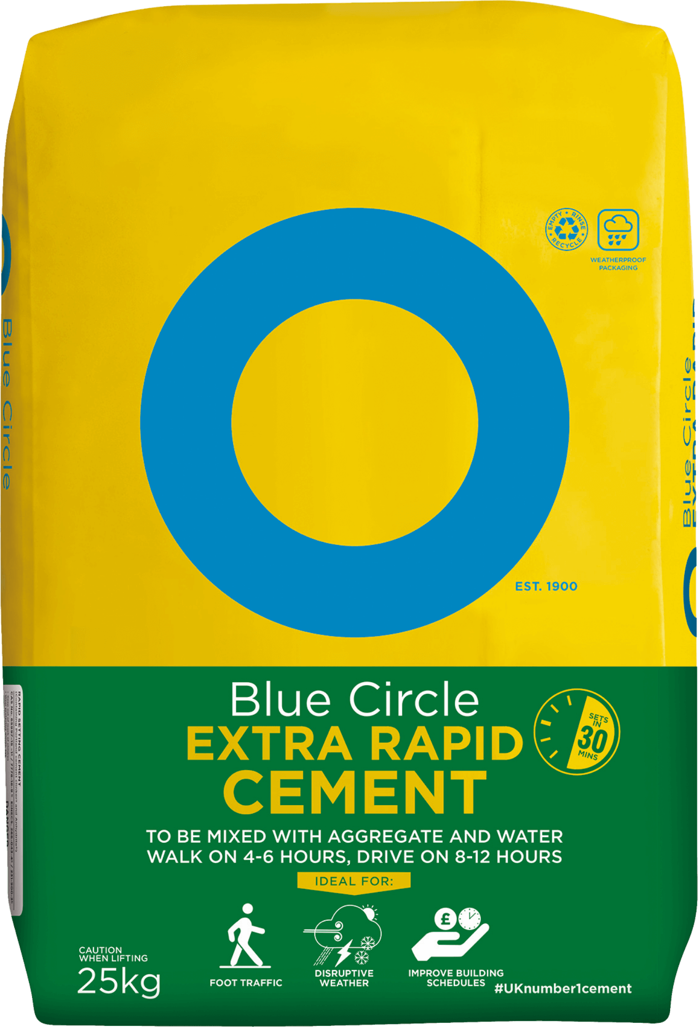BLUE CIRCLE EXTRA RAPID CEMENT 25kg PPPMEBA
