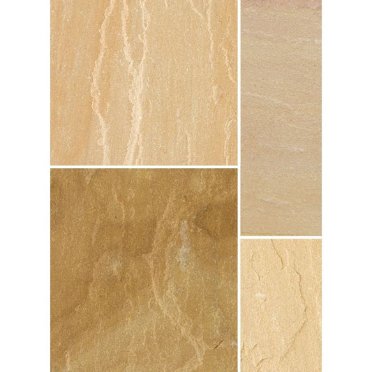 BRADSTONE NATURAL SANDSTONE PAVING PATIO PACK 15.3m2 SUNSET BUFF 07545