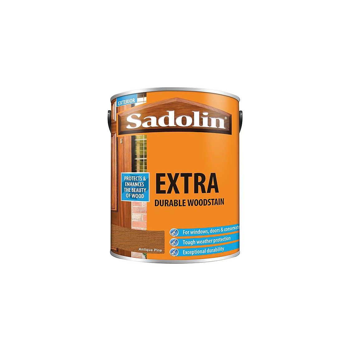 SADOLIN EXTRA EXTERIOR WOODSTAIN 5l ANTIQUE PINE 5028530