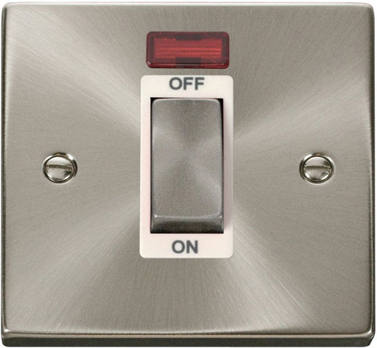 CLICK VPSC501WH 1G 45A DP SWITCH NEON SATIN CHROME