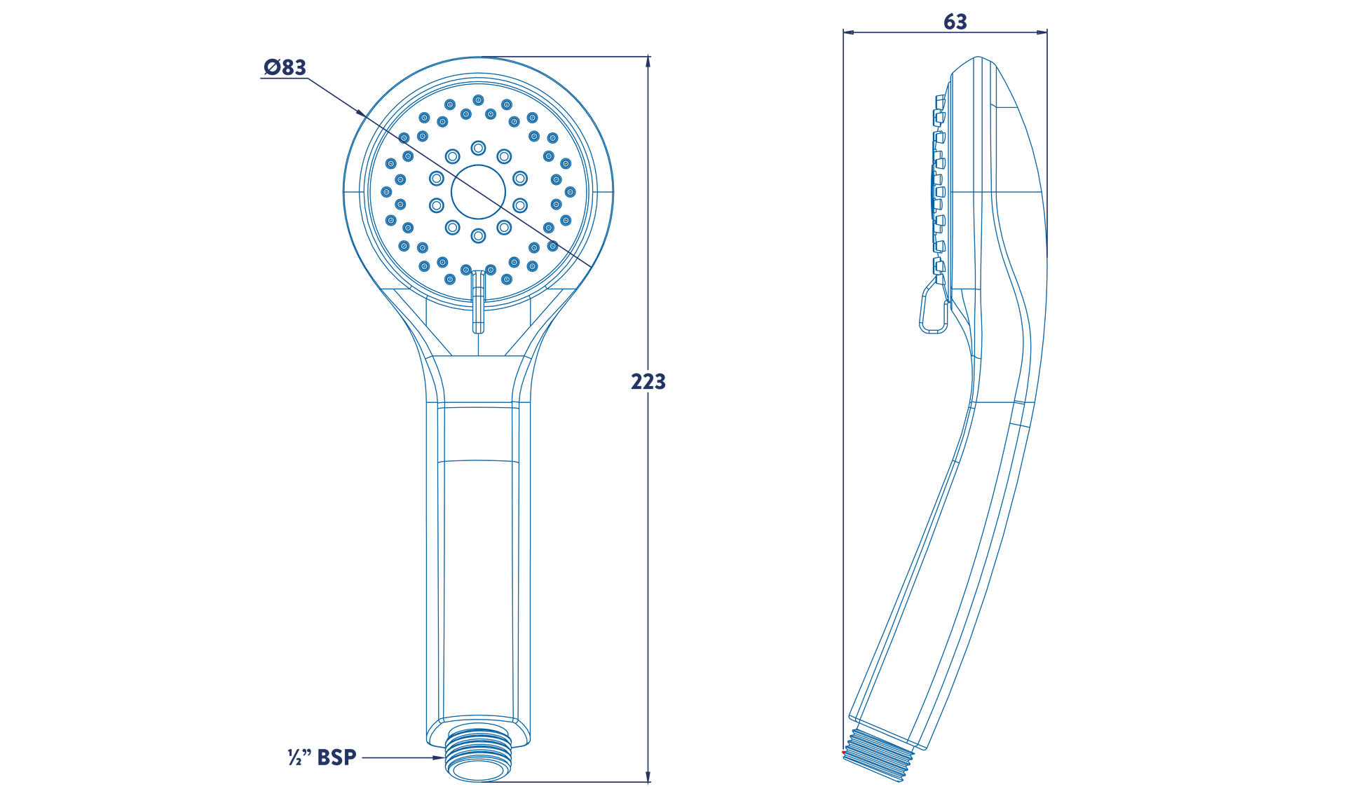 CROYDEX AM250222 AMALFI THREE FUNCTION SHOWER HANDSET WHITE