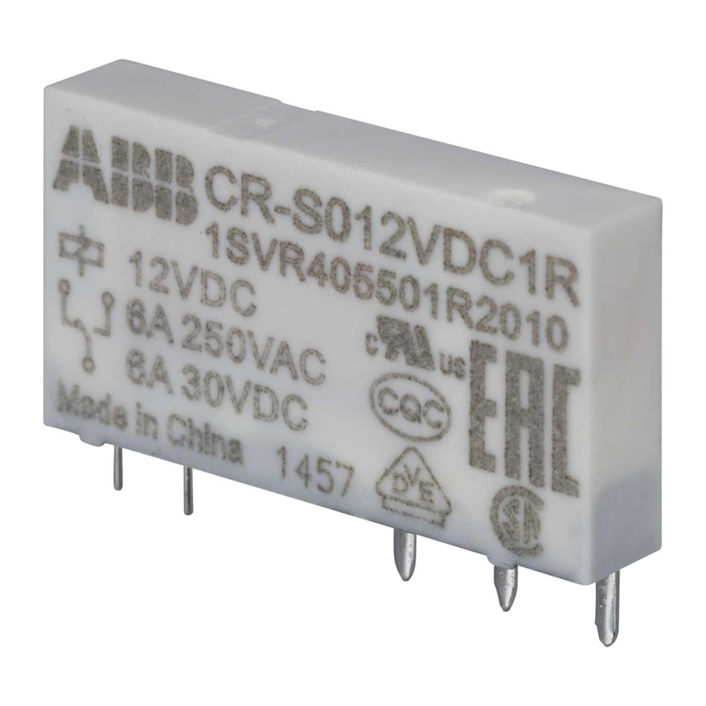 ABB CR-S012VDC1R 5 Pin 6A 12V DC Interface Plug In Relay