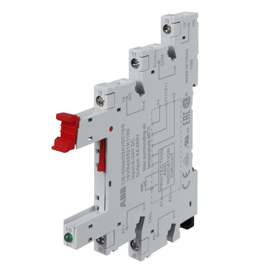 ABB CR-S006/024VDC1SS 6-24V DC, 250V AC DIN Rail Mount Relay Socket