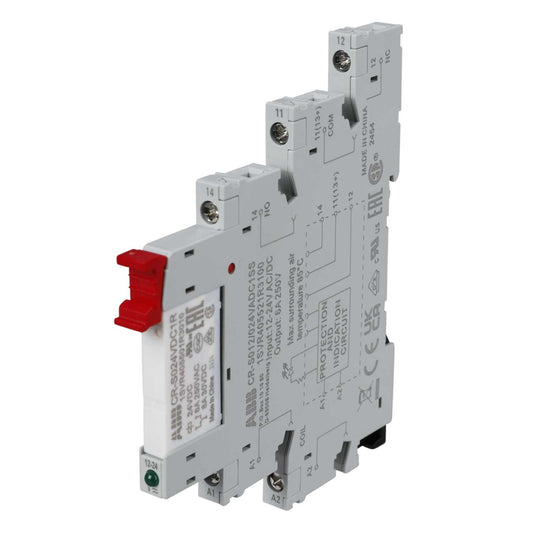 ABB CR-S012/024VADC1SS 12-24V AC/DC, 250V AC DIN Rail Mount Relay Socket