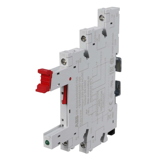 ABB CR-S220/240VADC1SS 220-240V AC/DC, 250V AC DIN Rail Mount Relay Socket