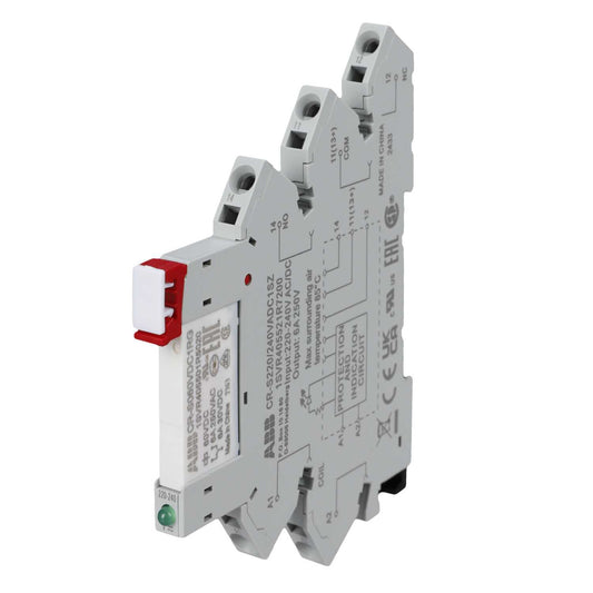 ABB CR-S230VADC1CRGZ 6A 5 Pin 6A 230V AC/DC Interface Relay with DIN Mount Socket