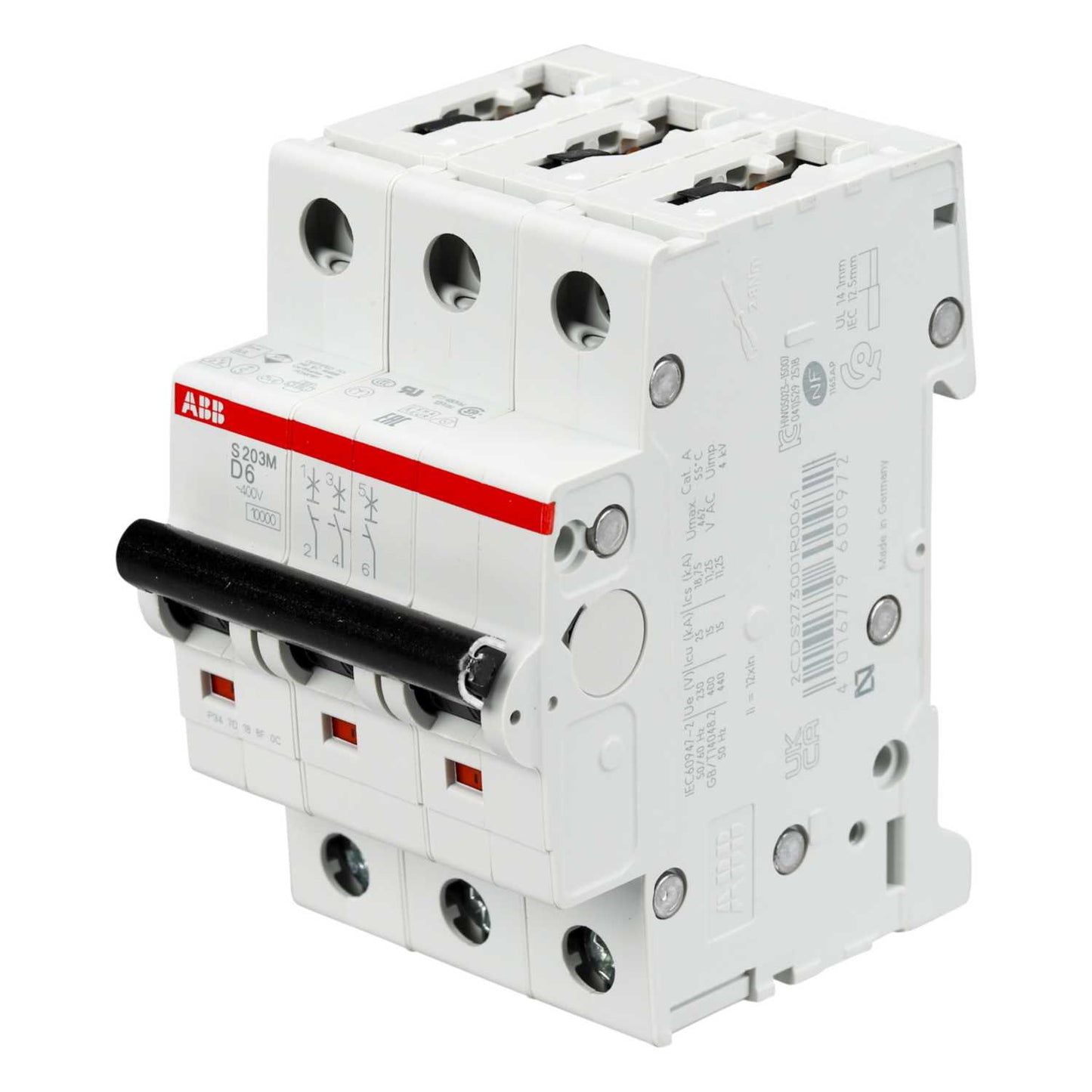 ABB 6A Triple Pole 10kA D Curve MCB