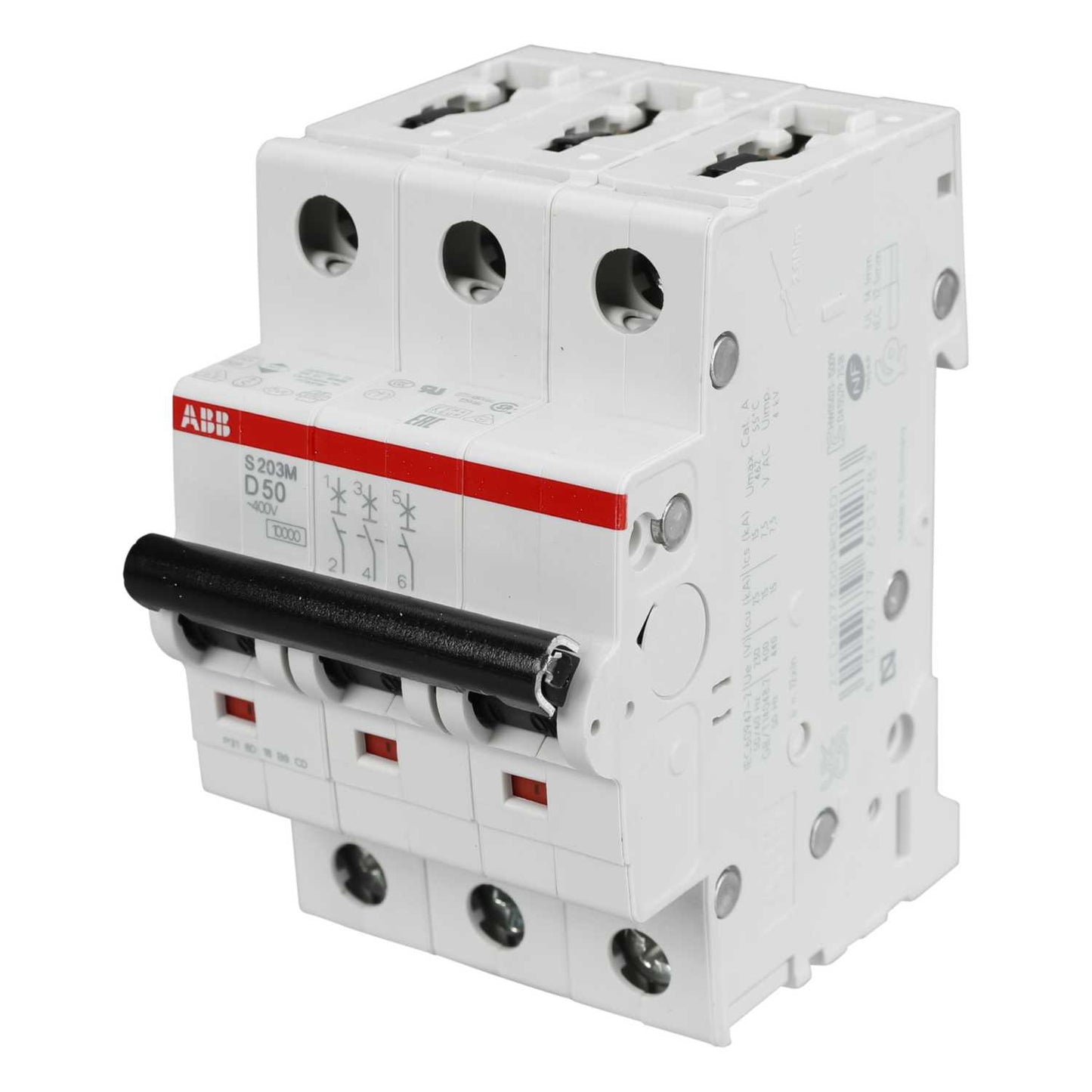 ABB 50A Triple Pole 10kA D Curve MCB