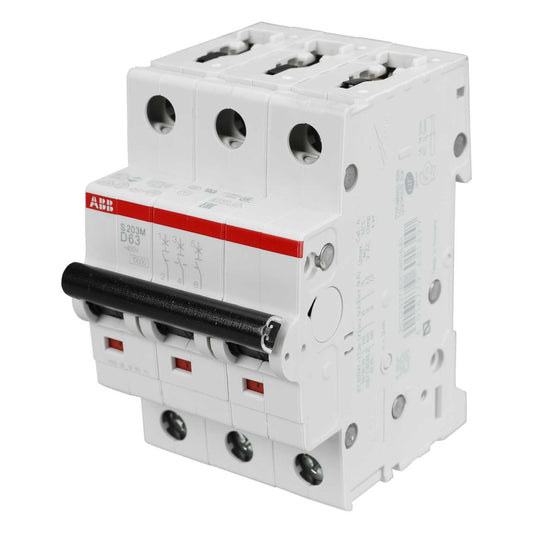 ABB 63A Triple Pole 10kA D Curve MCB